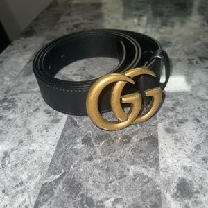 Gucci Leather Belt with Double G Buckle